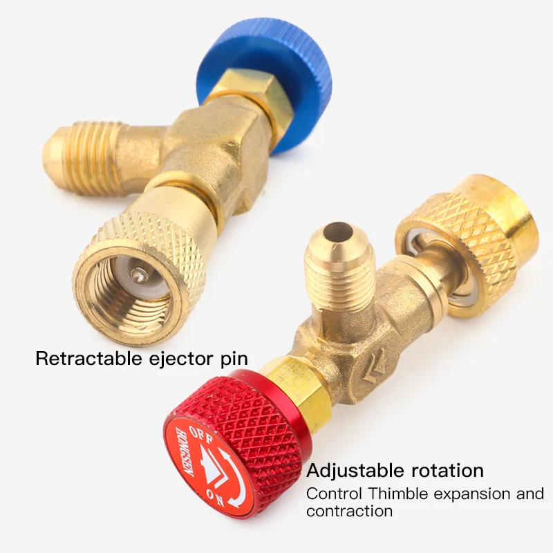 Imagem -04 - Condicionado Safety Valve Adapter Fitting Ferramenta de Refrigeração Carregamento Copper Adapter hs R410a R22 ar