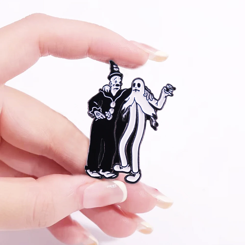 Ghostemane Cartoon Dark Retro Cartoon Clown Ghost Brooch Halloween Pin