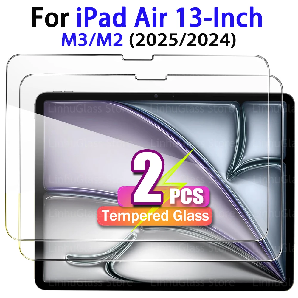 

Screen Protector for iPad Air 13-Inch M3/M2 (2025/2024) 13.0" 9H Anti-Scratch High Definition Bubble Free Tempered Glass Film