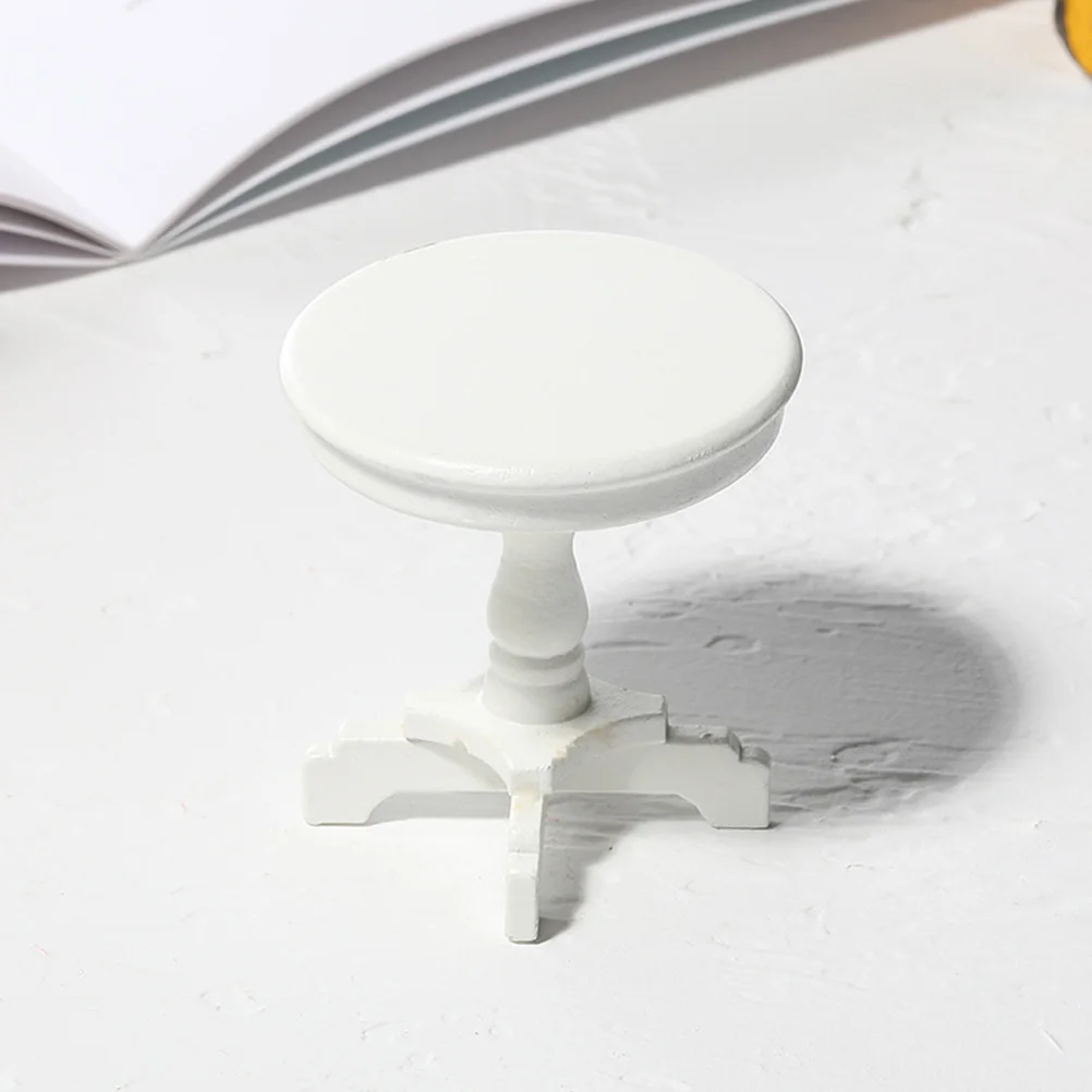 1 قطعة القهوة طاولة مستديرة صغيرة طاولة خشبية ديكور للمنزل Diy بها بنفسك أثاث مسرح الاطفال الحرفية غرفة المعيشة المشهد الصغير #5