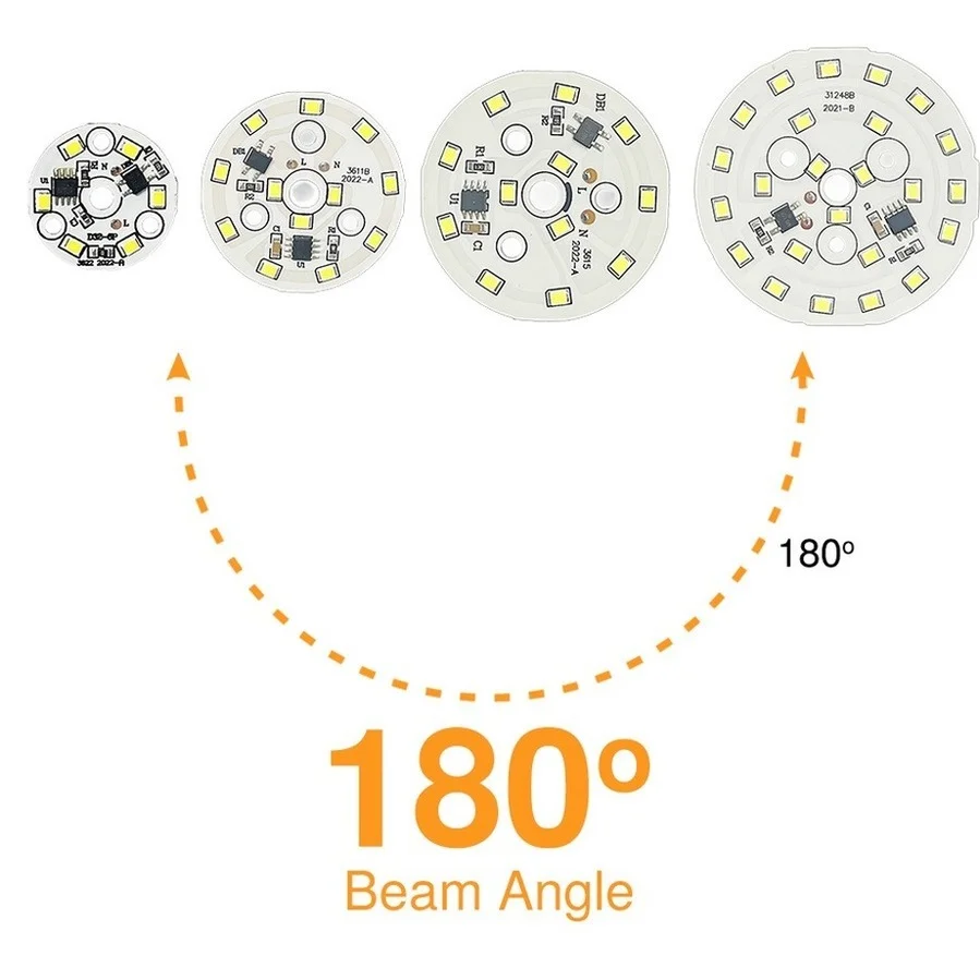 OuuZuu LED Chip 3W 5W 7W 9W 12W 15W No Need Driver AC 220V-240V SMD 2835 Cold Warm White Round Lamp Beads for downlight