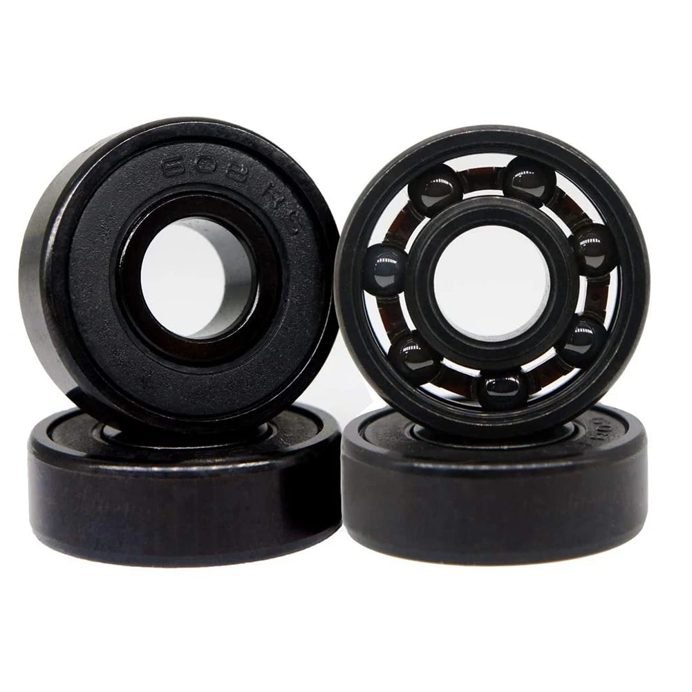 New High-Speed 608RS Hybrid Black Ceramic Bearings Skateboard Bearings Ceramic Plastic Arc 608 Bearings