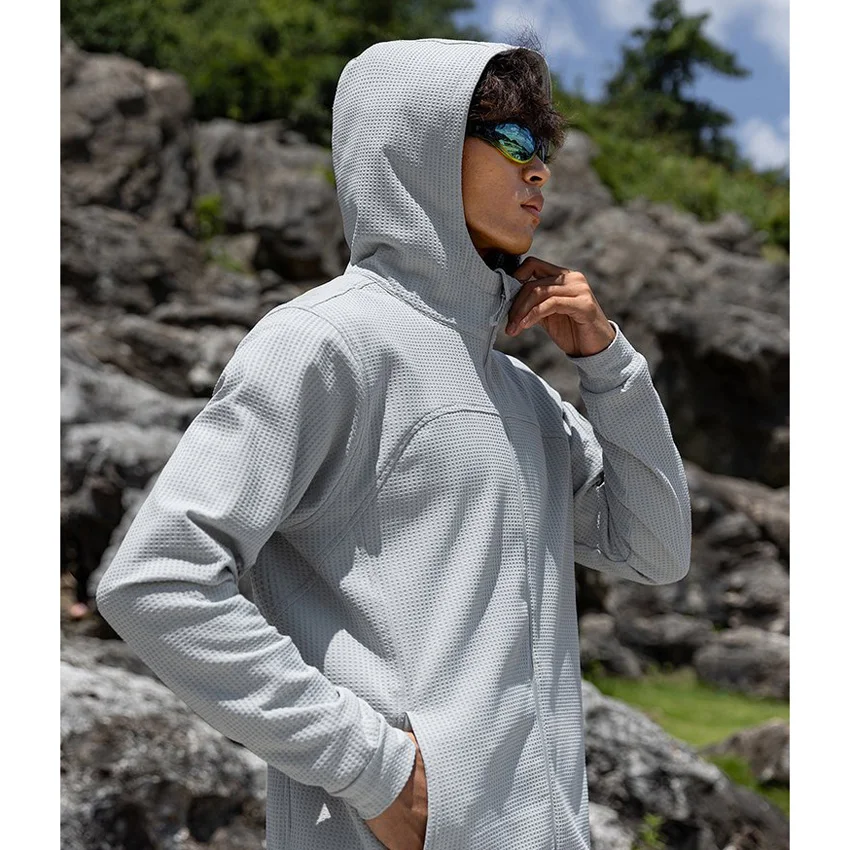Hoodie Jacket Men Loose Casual Outdoor Hiking Sport Hooded Sweatshirts Jacket City Walk Track Hoodies Coat Spring Autumn Tops