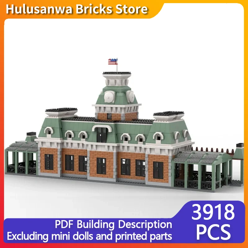 Popular Movie Street View Model MOC Building Bricks Train Station Modular Technology Gifts Holiday Assemble Children Toys Suit