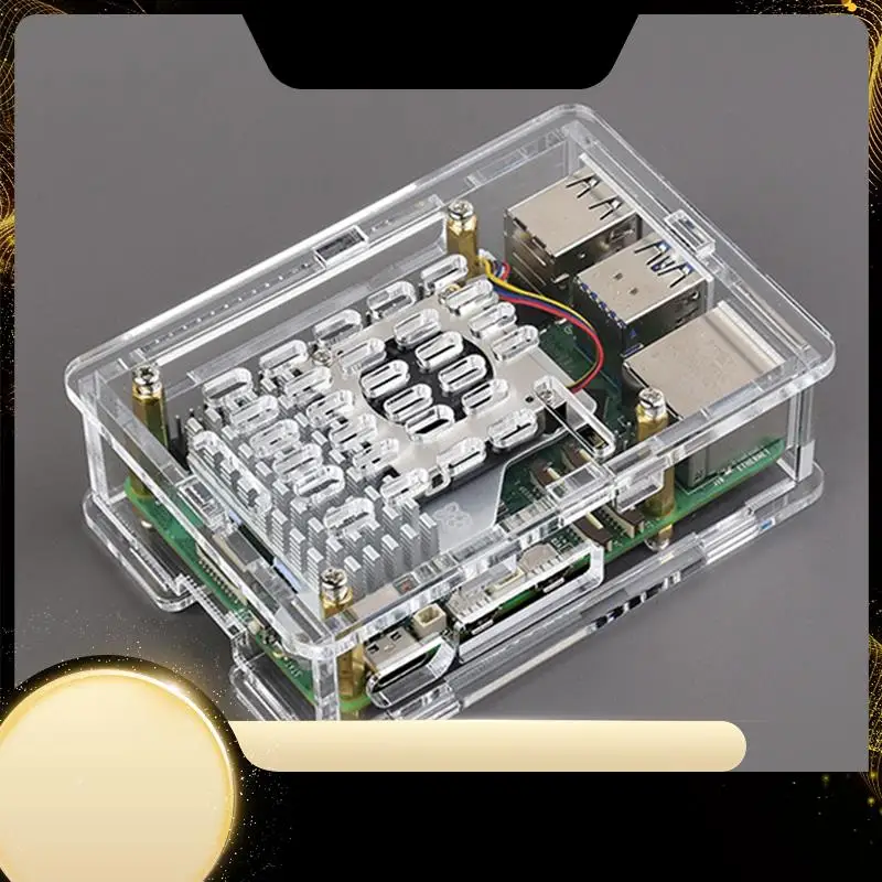 

Прозрачный акриловый защитный чехол для Raspberry Pi 5, поддерживает установку официального рассеивания тепла