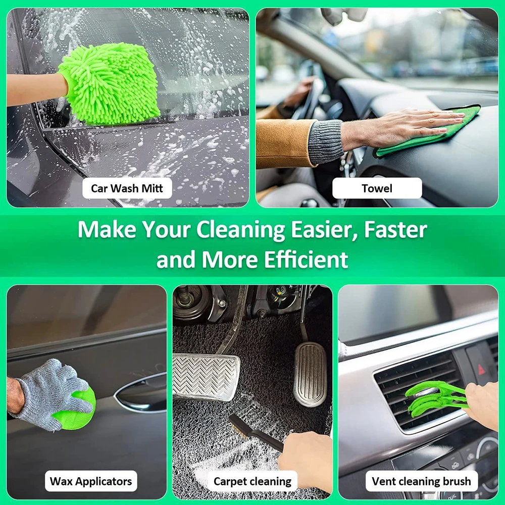 21PCS Car Interior Detailing Kit with High Power Handheld Brush Car Cleaning Kit Detailing Brush Set Windshield Cleaning