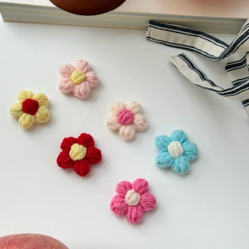 

10 шт./лот, вязаная вручную цветочная аппликация, шитье для одежды, обуви, шапки, заколка для волос «сделай сам», свадебные шапки, декоративные аксессуары