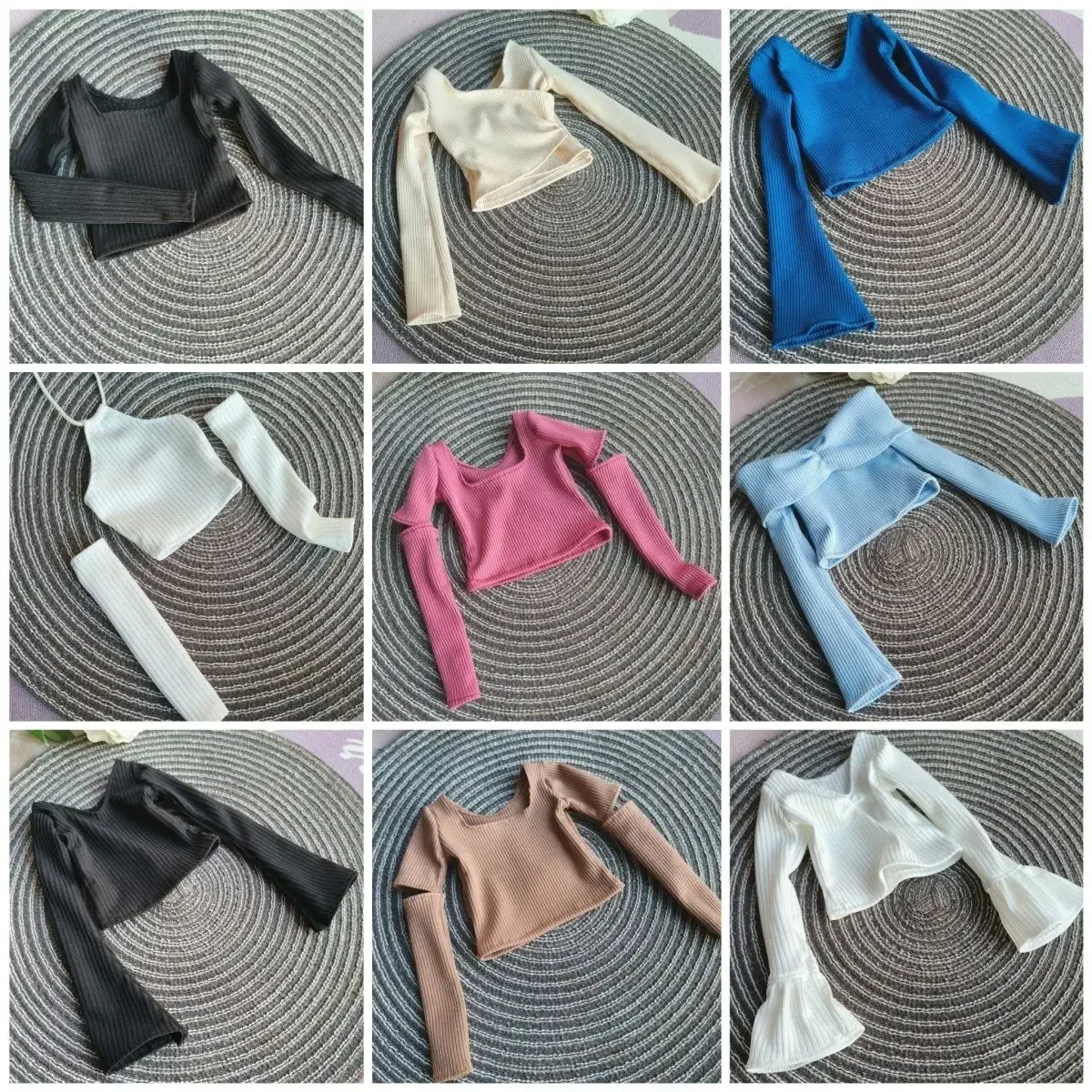 

(Customized) 60cm Doll's Clothes for 1/3 Bjd Doll Knit Shirt Flared Sleeve Top Diy Girl Toys Doll Accessories,no Pants, No Dolls