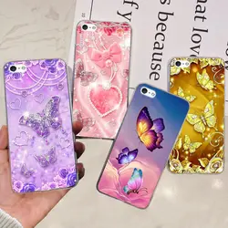 Women Fashion Butterfly Flower Coque Shell For iPhone SE 2016 iPhone 5 5s 6 Plus 6s Plus Back Cover Clear Soft TPU Coques Etui