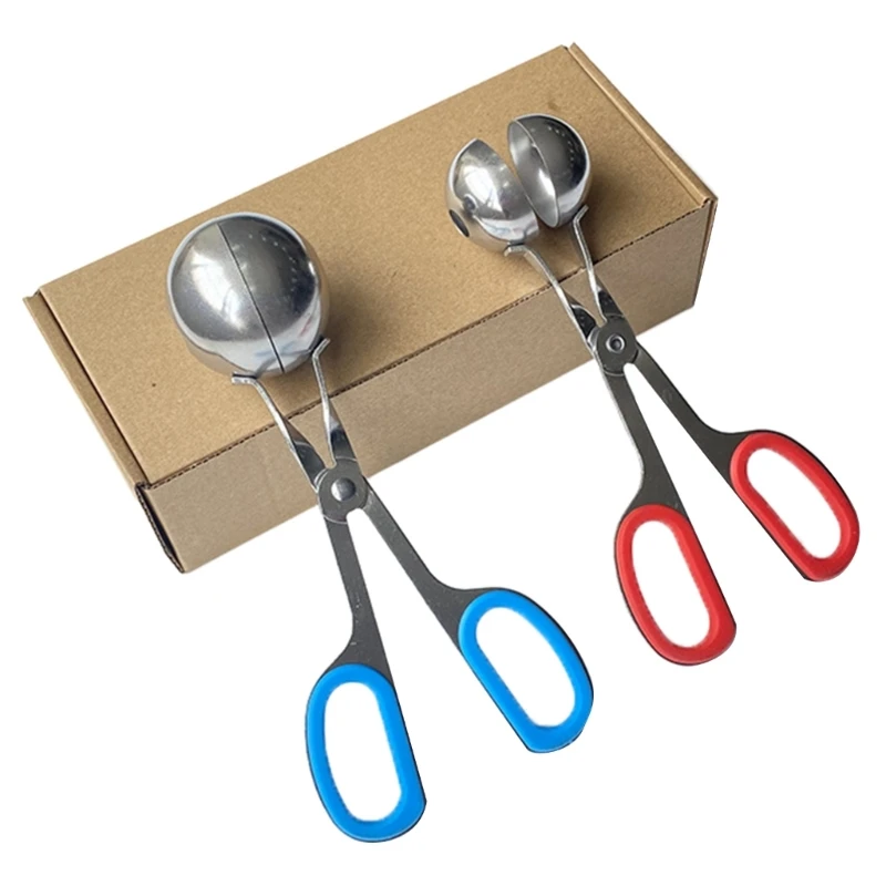 

Y166 2pcs Detachable Handle Meatball Maker Metal Baller Meatball Making Molds