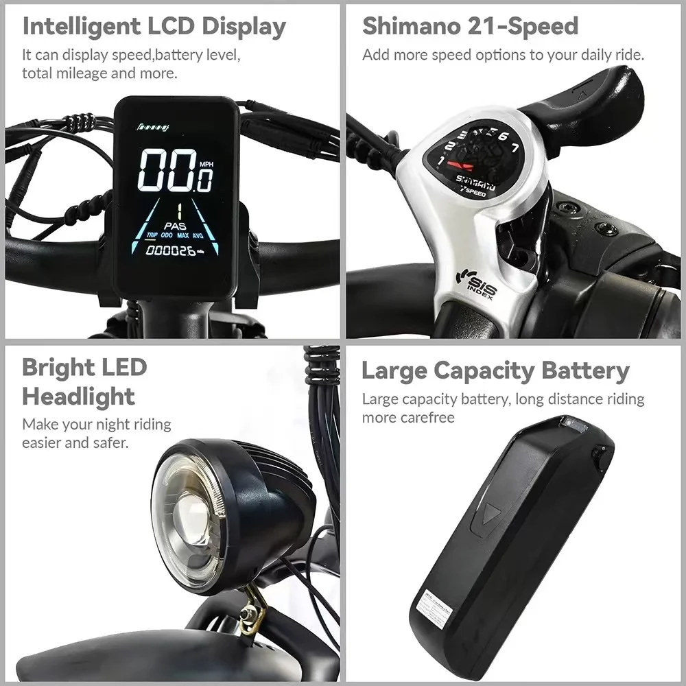 Electric Bike 2000W Dual Motor 48V20AH Lithium Battery 21 Speed E-bike Hydraulic Brake 26*4 Inch Fat Tire Snow Electric Bicycle