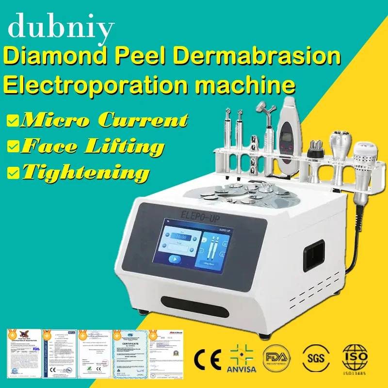 

Diamond Peel Dermabrasion Electroporation machine radio frequency micro current cryotherapy Bio Microcurrent Facial Massager