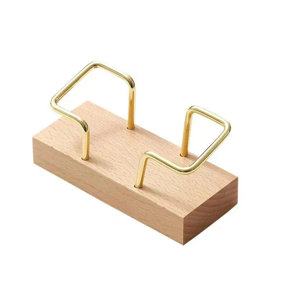 

Tabletop Shelf Business Card Holder Walnut Wood Beech Wood Cards Display Stand Card Storage Metal Card Organizer High-End