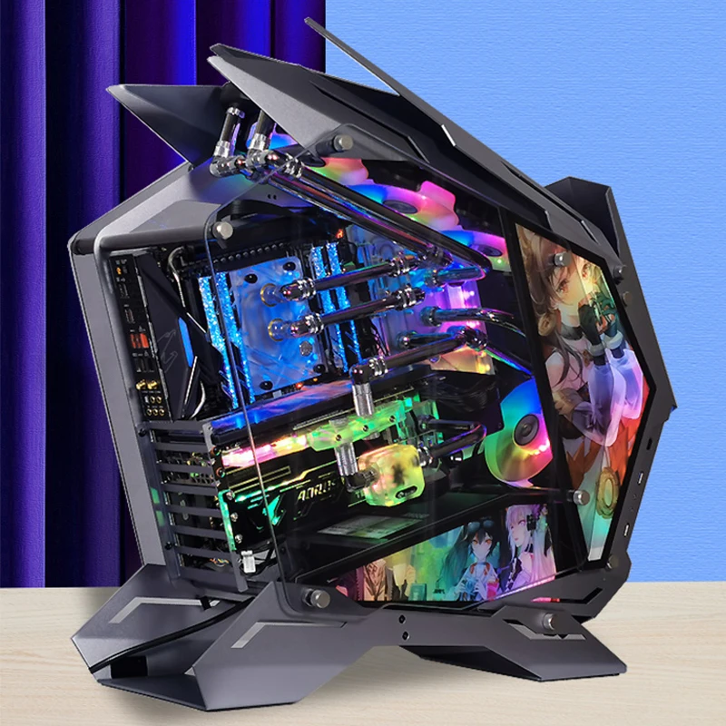 MOD-3 All Aluminum EATX Chassis Computer Case Support ATX MATX ITX 360mm Cooler 5V ARGB Open Side Transparent Desktop PC Frame