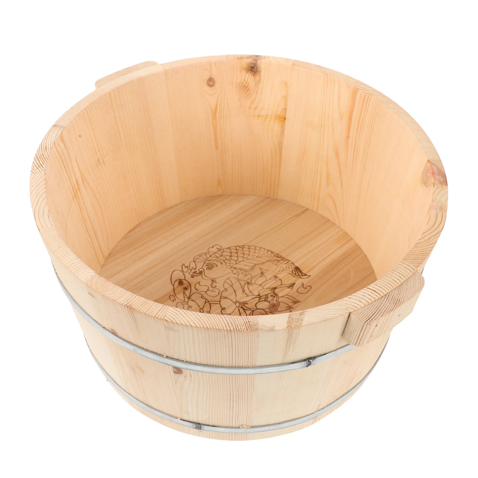 Portable Bathtub Foot Soaking Barrel Bucket Home Wash Inflatable Household Basin Wood Pedicure Man