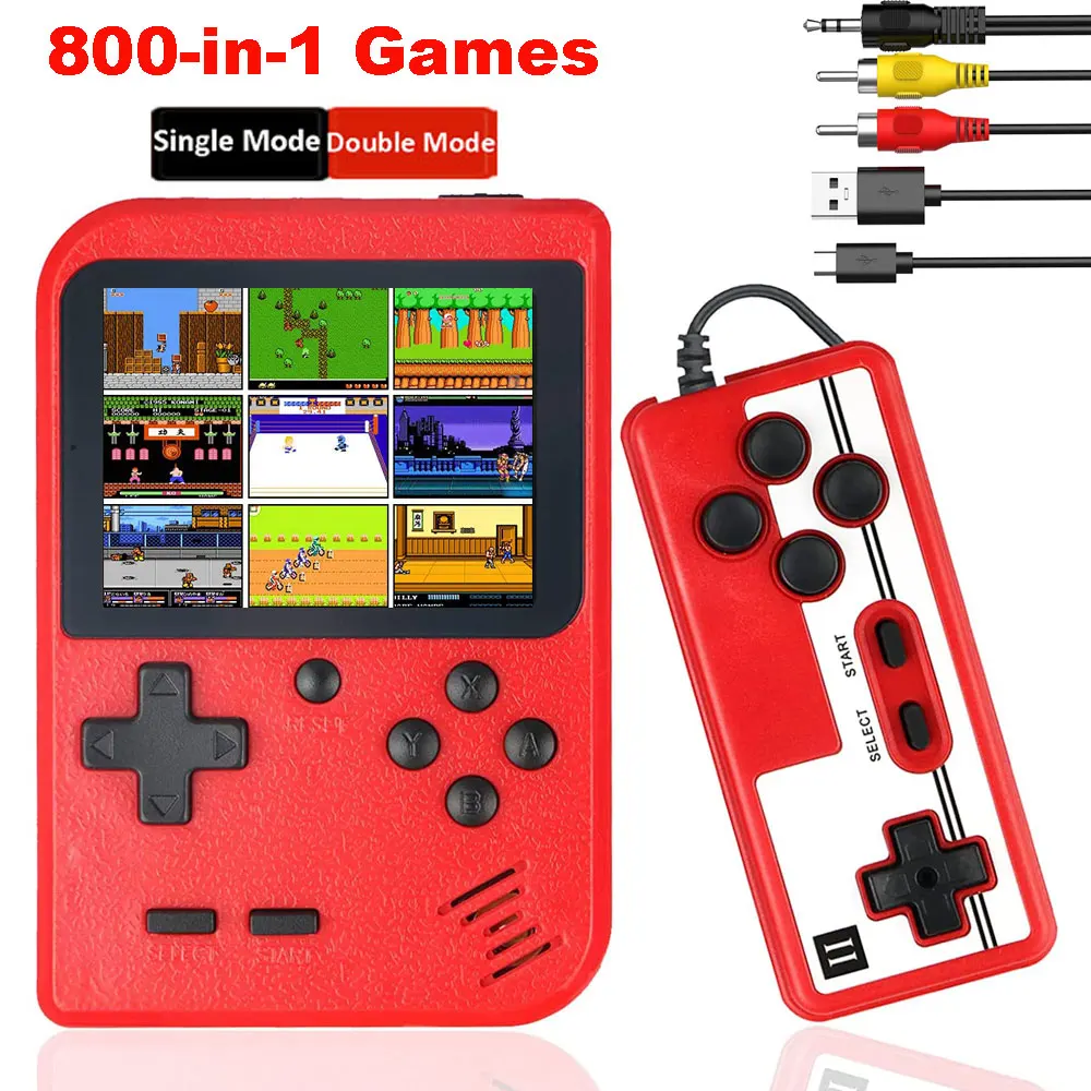 

Handheld Game Console 800 Classical FC Games Portable Retro Game Console 3.0-Inches Support for Connecting TV and Two Players