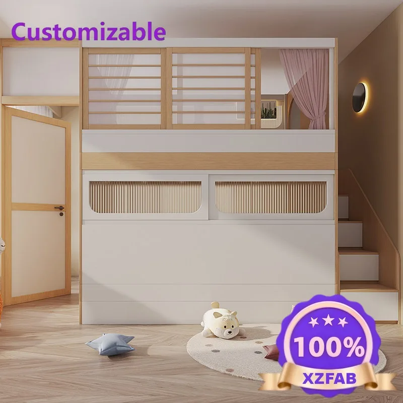 Factory Direct 2026 Separated S-Shaped Bunk Bed with Partition High Low Sleeper Twin Bed Frame Space Saving Furniture to Split O