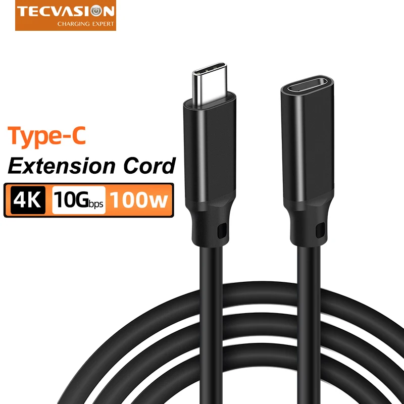 USB C Female Extension Cable Type C Extender Cord USB-C Thunderbolt 3 for Xiaomi Nintendo Switch USB 3.2 USB Data Sync Wire