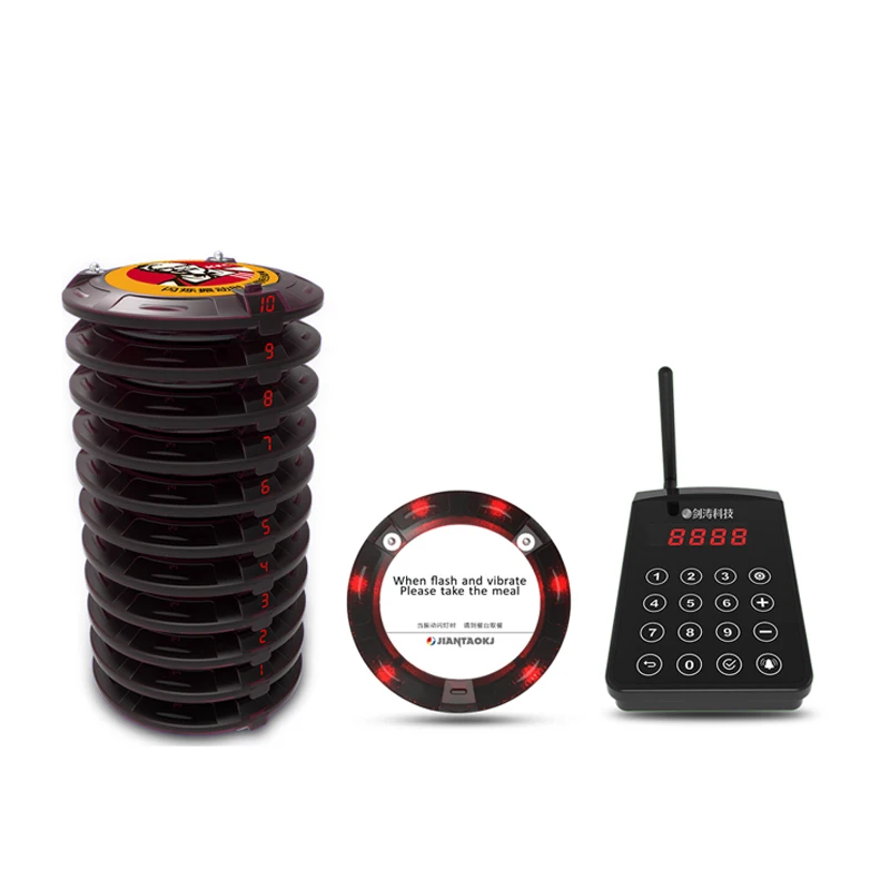 Long Distance Waterproof Restaurant and Bar Pager Queue Beeping Guest Pager Service for Waiters Buzzer Coaster Pager for Hotels