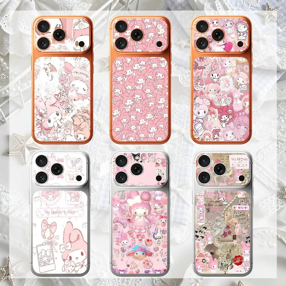 Niedlicher My M-Melody Ganzkörper-Skin-Dekal für iPhone 17 Pro/Pro Max – Farbiger Rückseitenschutz-Aufkleber