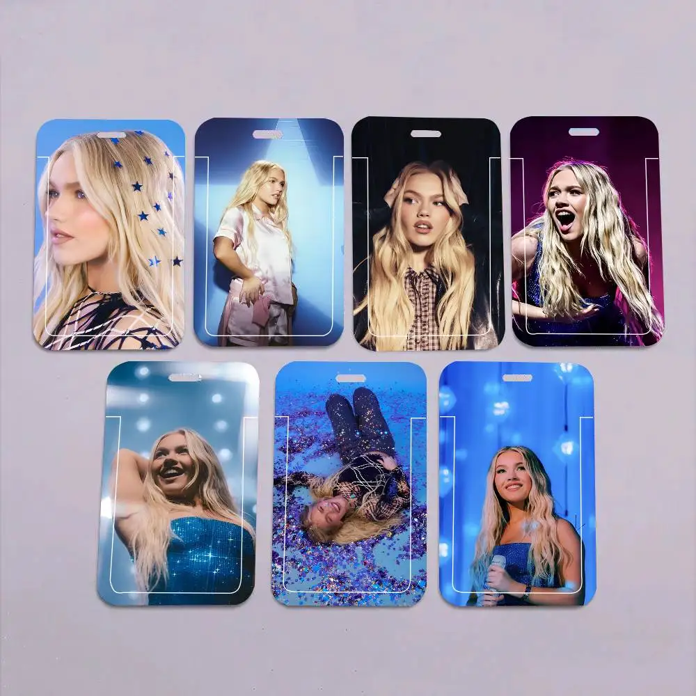 1pc Freya Skye ID Card Sleeve School Card Access ID Card Bus Meal Card Protective Sleeve Easy Push