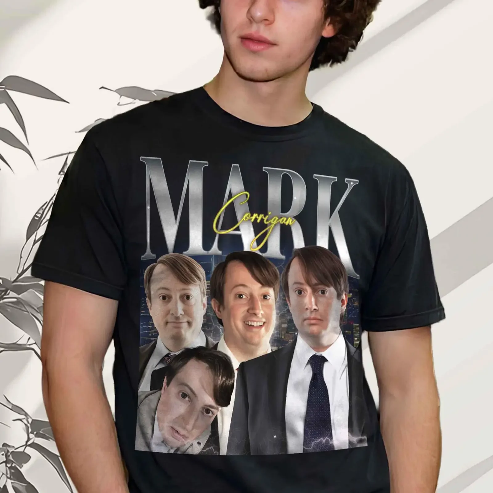 Vintage Mark Corrigan Bootleg T Shirt Casual  Crew Neck Cotton Peep Show Fans Tops vintage Washed Stylish Slightly Breathable