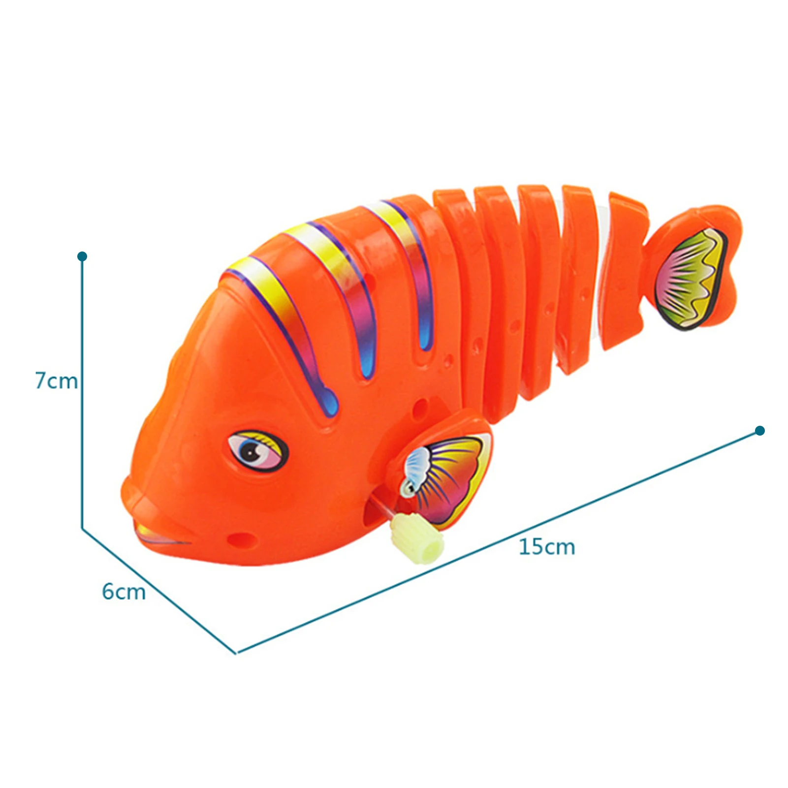 

Plastic Wind-Up Wiggle Fish Toys Rotatable No Burrs and Durable Clockwork Toys Birthday Gifts for Boys and Girls