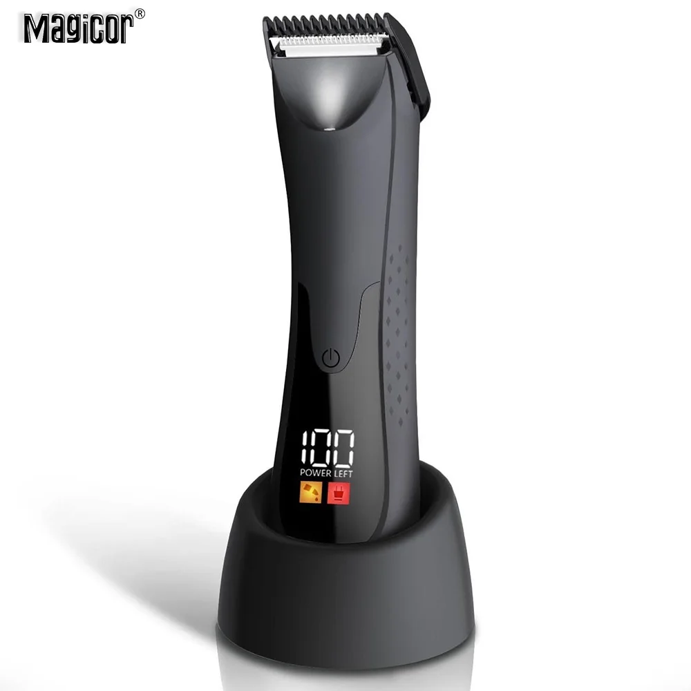 

MAGICOR Body Hair Trimmer for Men Gold Ball Trimmer Waterproof Hair Shaver Intimate Hair Removal Bikini Trimmer w/LED Light