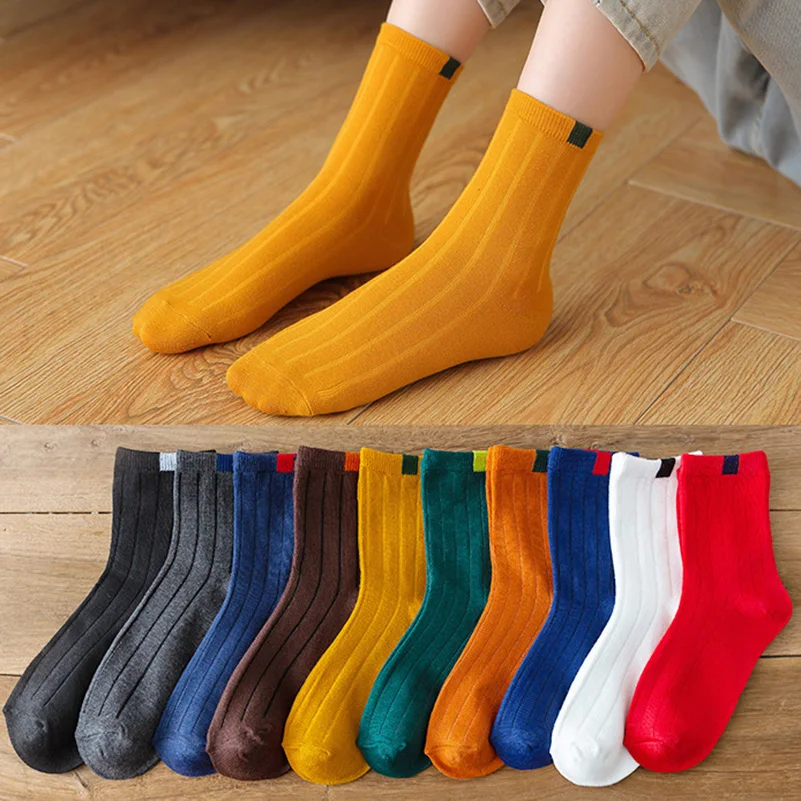 5pairs Socks Women Spring Autumn Breathable Socks for Women Cute Set Men's White Japanese Style Sports Fashion Short Socks Meias