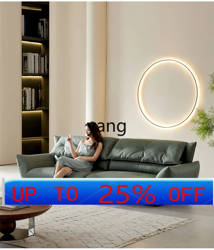 

LMM leather sofa pedal simple modern small apartment living room lazy recliner