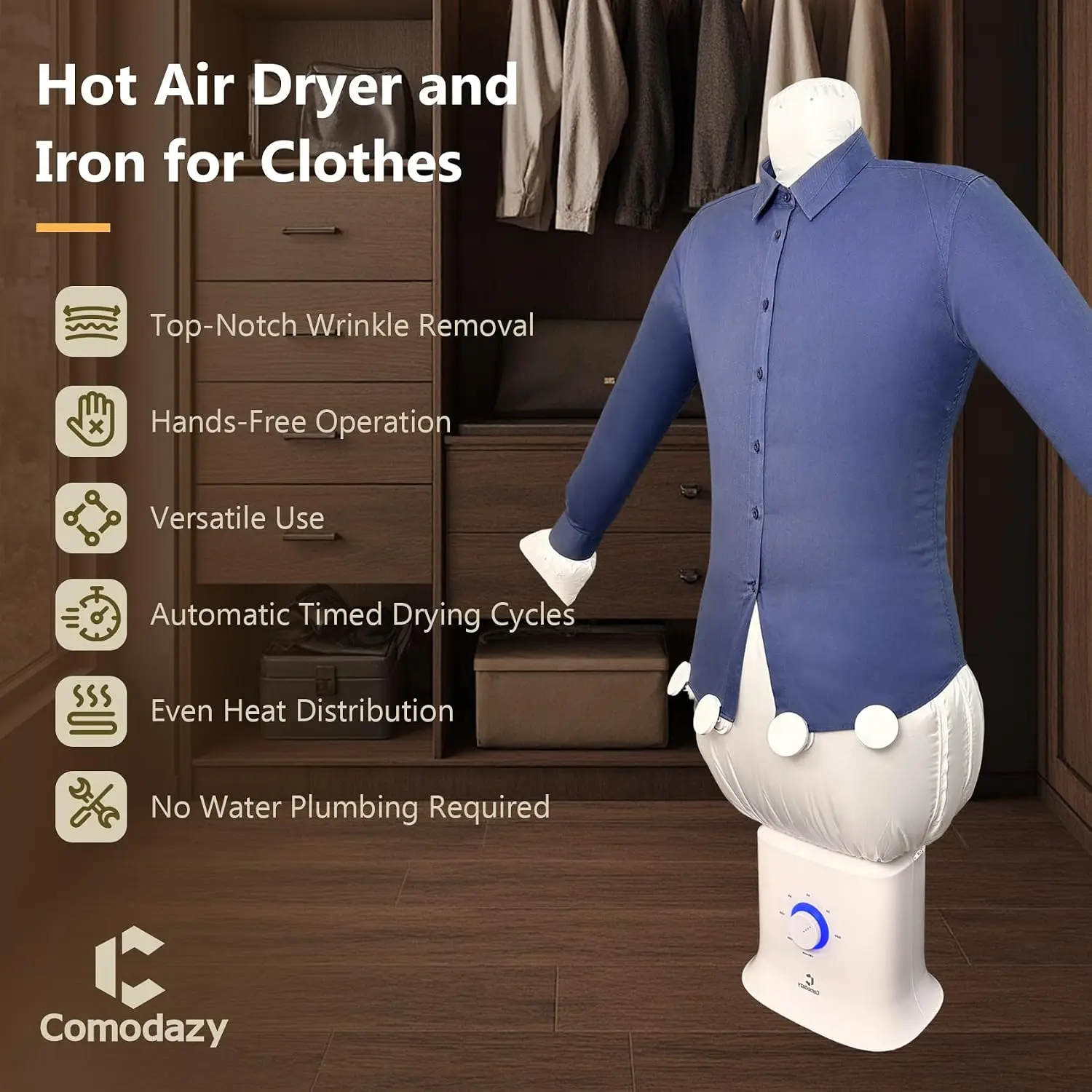 1600W Smart Steam Press Iron, 36-Inch Ironing Press Machine with Digital Touch Screen, 3-Minute Heat-Up, Steam Iron