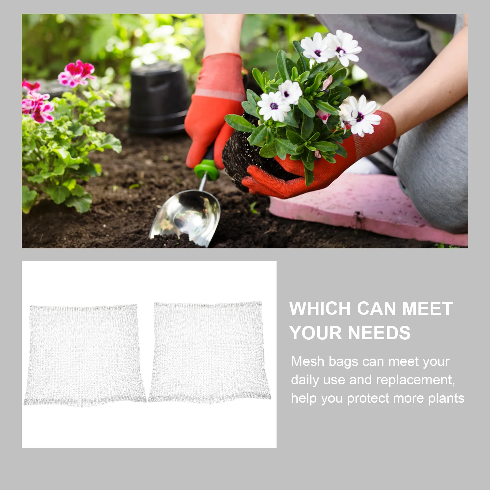 

2pcs Stainless Steel Mesh Bags For Plant Root Guard, Dense Protective Baskets For Garden Plants Vegetables,, Gardening