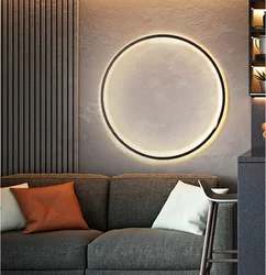 Simple circular decorative backlight, new modern LED lighting unit, wall lighting, living room, bedroom, bed, corridor, indoor l