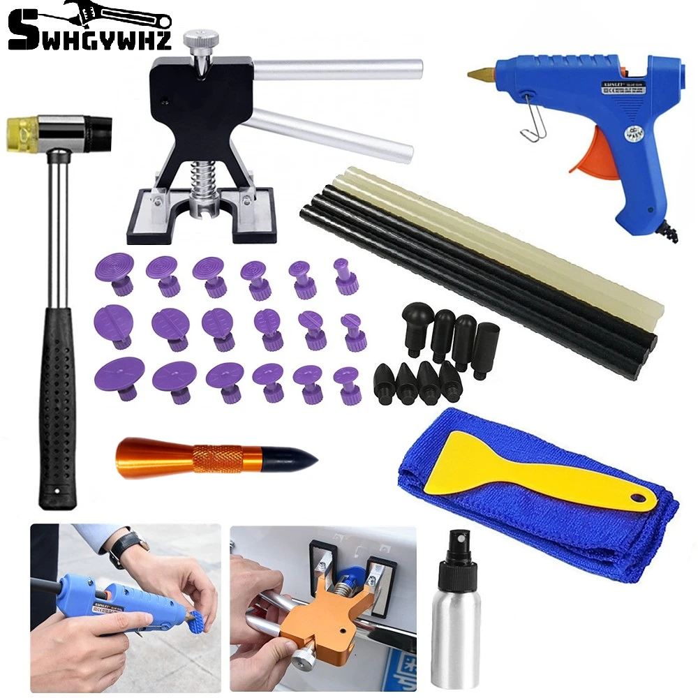 Car tools  Paintless Hail Removal Dent Lifter T-Bar Tools Glue Gun Car Body Repair Kit for Vehicle Car Auto