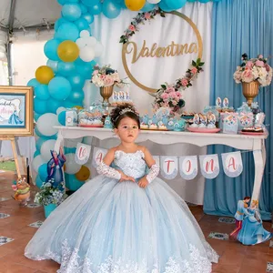 Langarmes Blumenmädchenkleider für Hochzeit 10 Hauptverkaufskleiderbraut Tante - №6