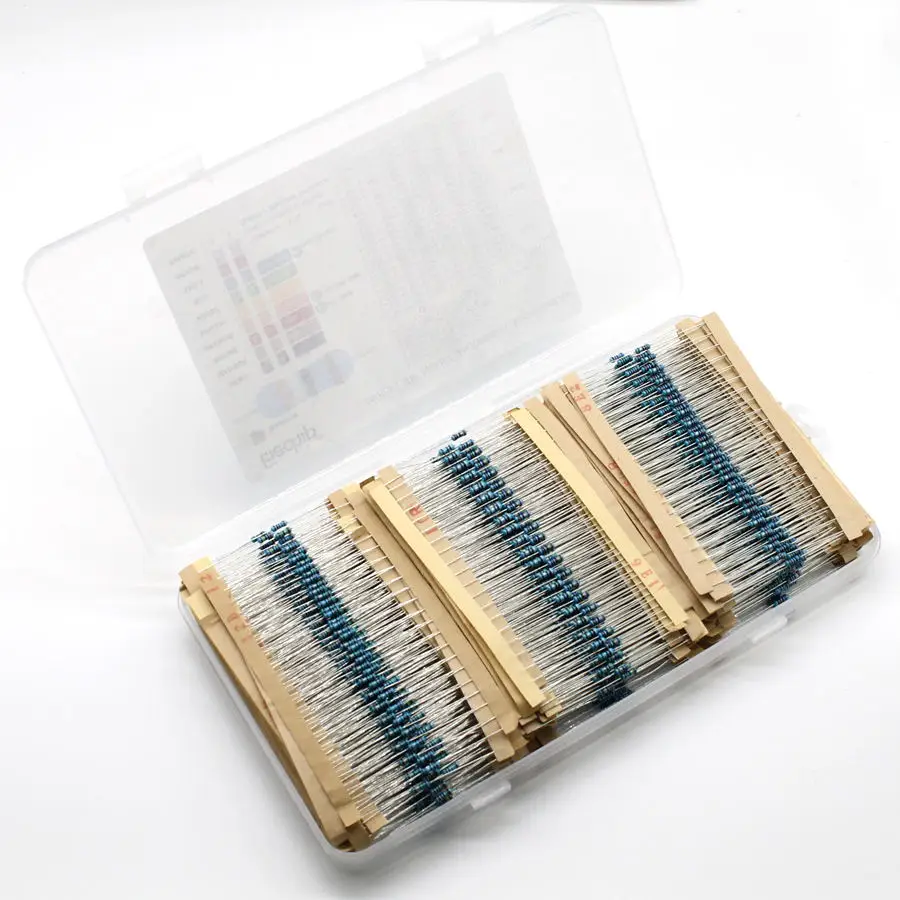 2600pcs/Lot 130 Values 1/4W 0.25W 1% Metal Film Resistors Assorted Pack Kit Set Lot Resistors Assortment Kits Fixed resistor