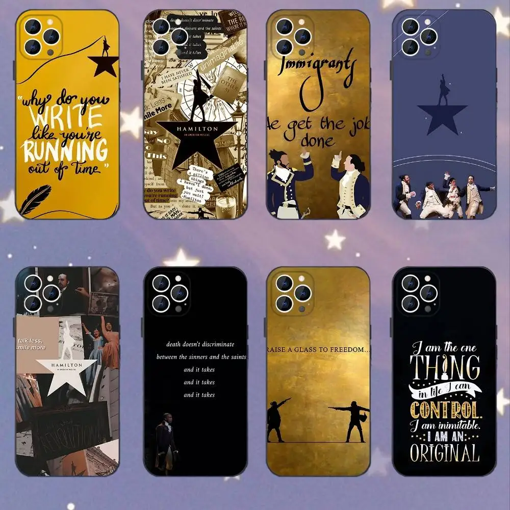 

Hamilton Musical Lyrics Phone Case For iPhone 17,16,15,14,13,12,11,Pro,XS,Max,XR,Plus,E,SE4,Mini Black Soft Cover