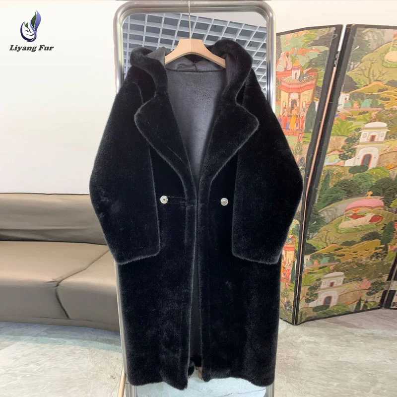 

New Fashion Design Ladies Winter Coat Luxury Women Winter Faux Fur Outwear Long Coat