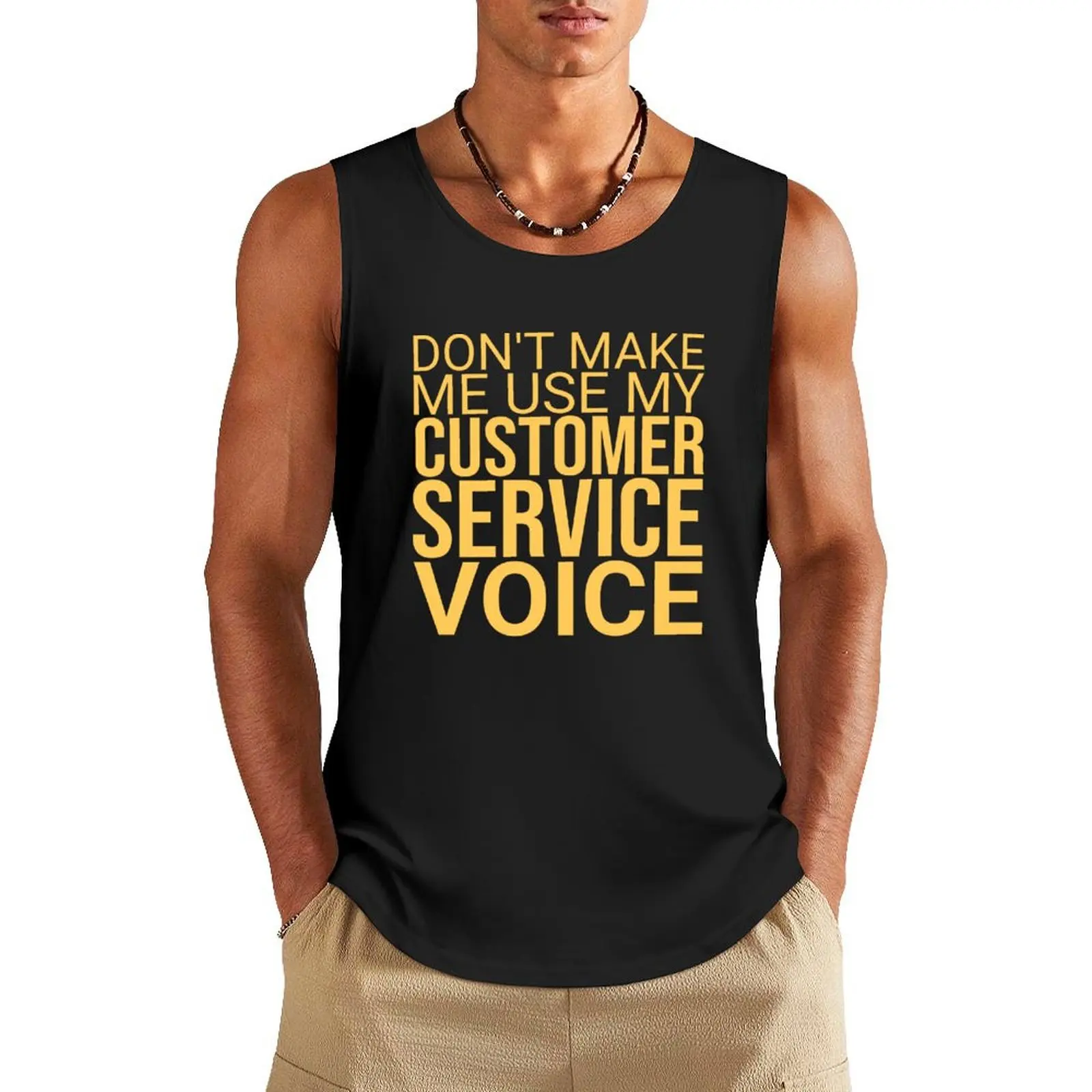 

Customer Service Voice Service-Management Tank Top Men's cotton t-shirt Men's sleeveless gym shirt man