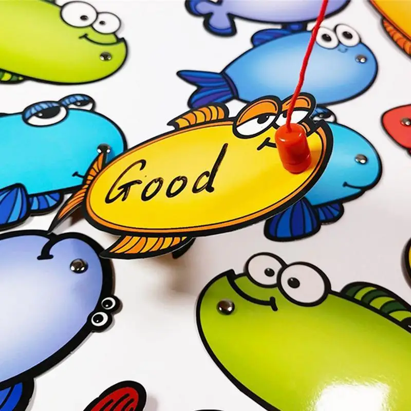 Fishing Card Game Writable Fishing Cards Erasable Teaching Aids For English Classroom Girls Boys Group Activity Fun Family Game