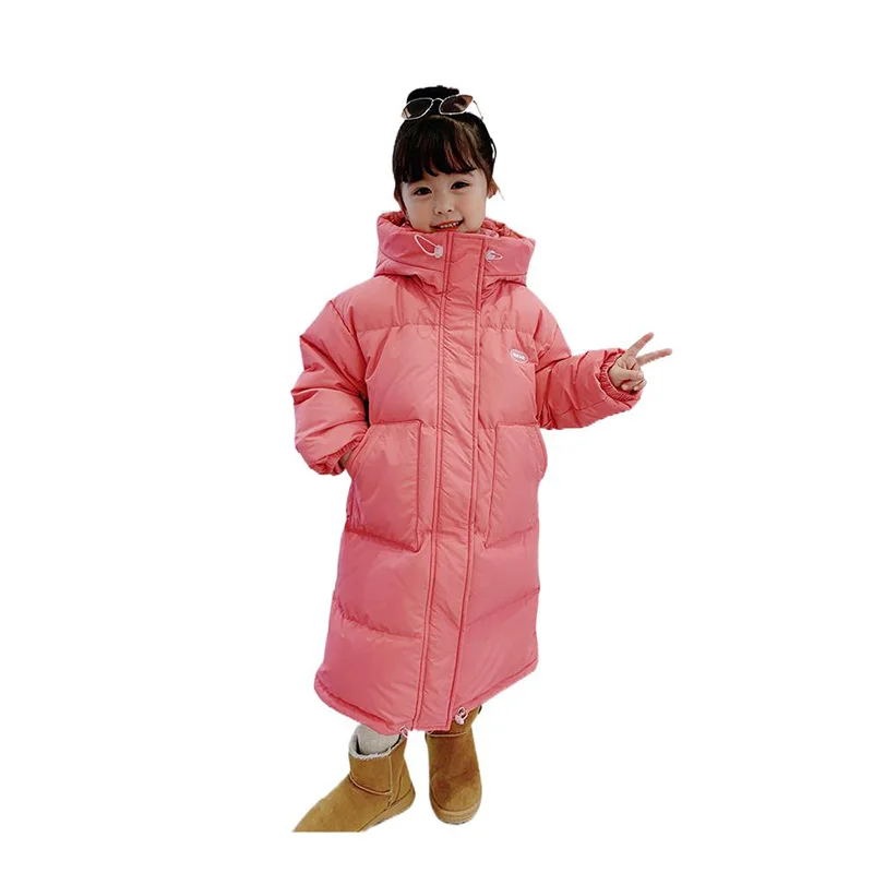 2024 Thicken Warm Children Girl Winter Jacket Hooded X-Long Down Jacket For Girl 3-14 Years Boy Outerwear Coat Kids Parka Outfit