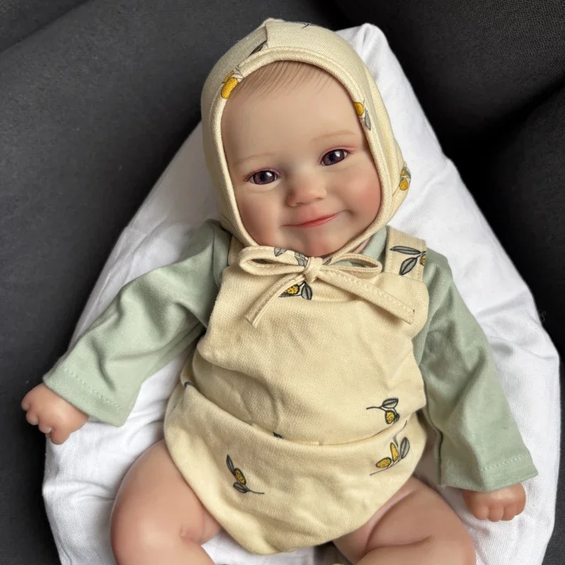 50CM Silicone Reborn Maddie Toddler Girl Doll with Soft 3D Skin Tone Multiple Layers Painting Visible Veins Touch for Kids Gift