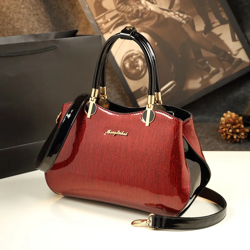 Patent Leather Women Purses and Handbags Vintage Tote Bag Shoulder Bag Lady Crossbody Bag