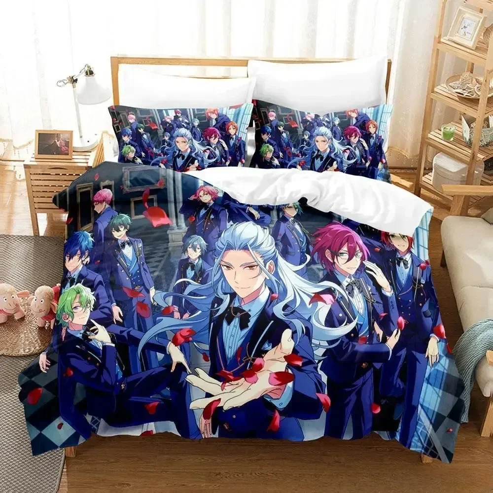 Ensemble Stars Bedding Set Single Twin Full Queen King Size Bed Set Adult Kid Bedroom Duvet cover Sets 3D Anime Bed Sheet Set