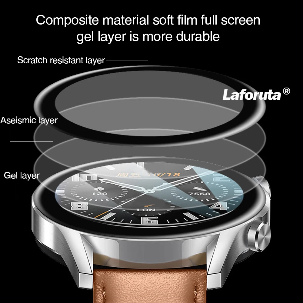 Protector de pantalla para Huawei Watch 4 Pro sin cristal, cubierta protectora curvada 3D, suave, accesorios para HUAWEI Watch4, película de protección