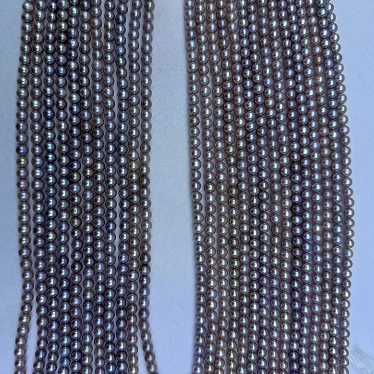 5A Quality Strong Luster Classic Size 7-8mm Round Dark Deep Purple Freshwater Natural Pearl Necklace