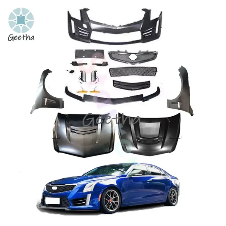 

Высококачественный обвес в стиле ATS-V из FRP (карбон-фибер-пластик) с капотом, передней губой, бампером и решеткой радиатора для Cadillac ATS 2014-2020