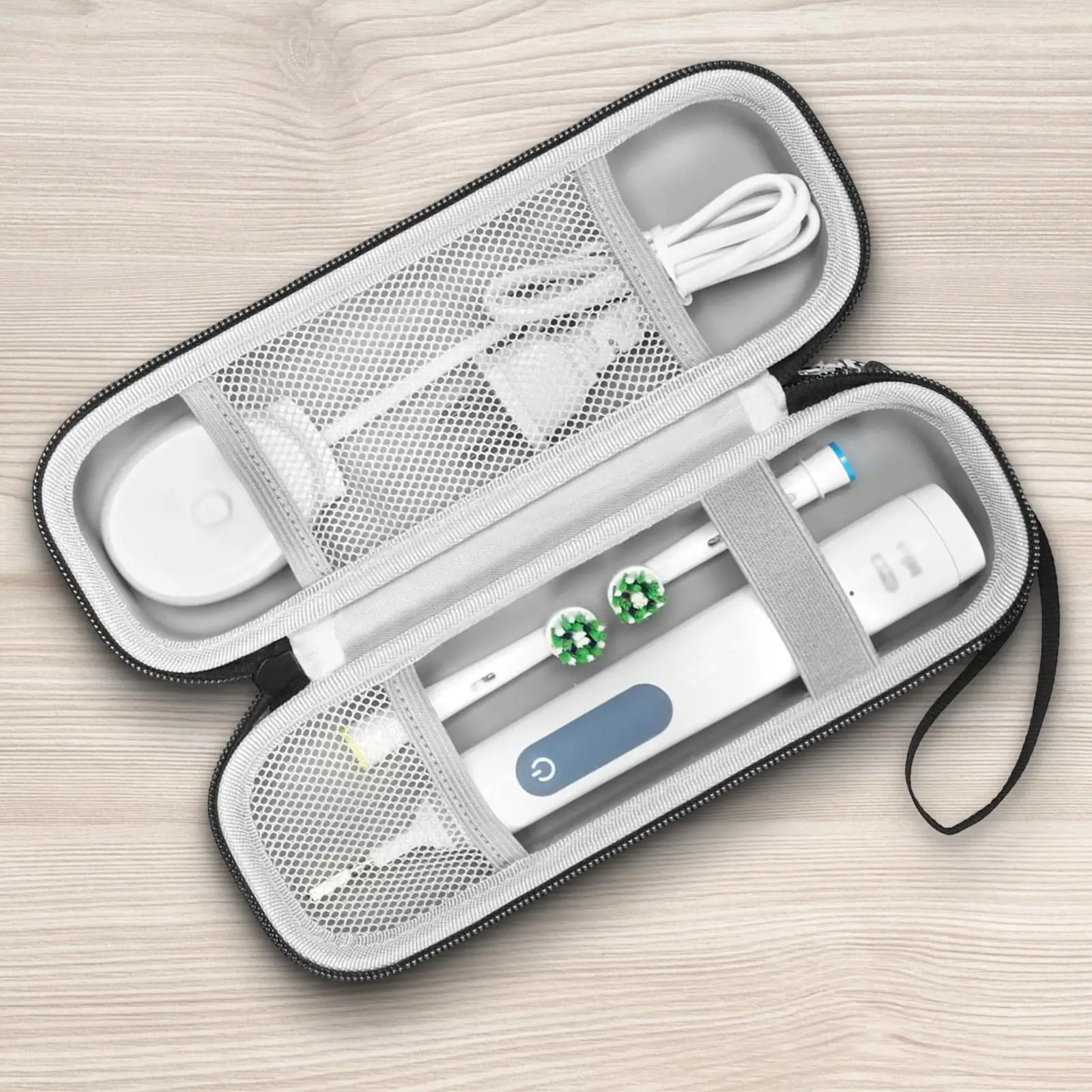 Estojo de viagem para escova de dentes elétrica à prova de choque com cordão caixa de escova de dentes