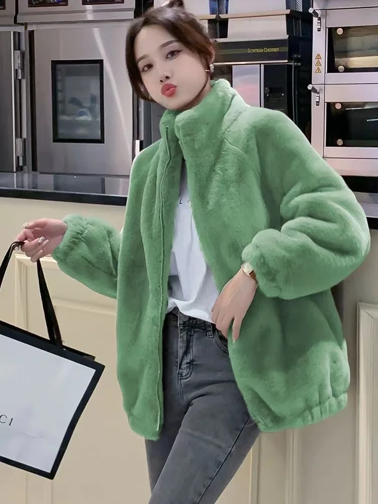 Dámské zimní bundy na zip, tlusté kardigany s dlouhým rukávem, rolák, splývavé kabáty, ležérní elegantní dámské svrchní oblečení, teplé - náhled 3