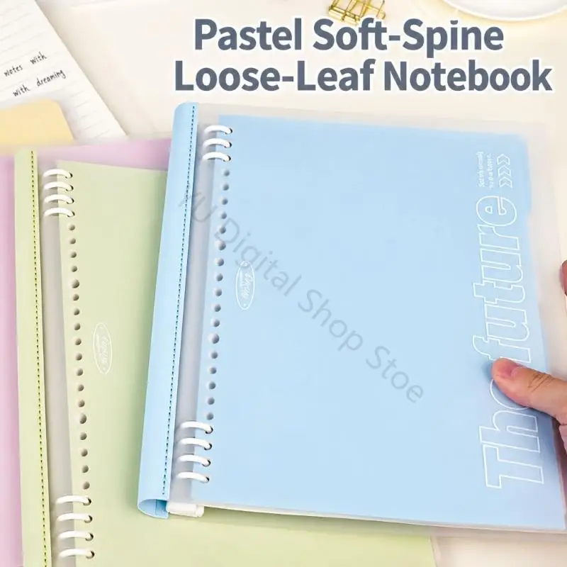 96BA Loose-Leaf Notebook with 60 Sheets Ruled Paper, Softcover Writing Journal for Notes and Schedules Organization